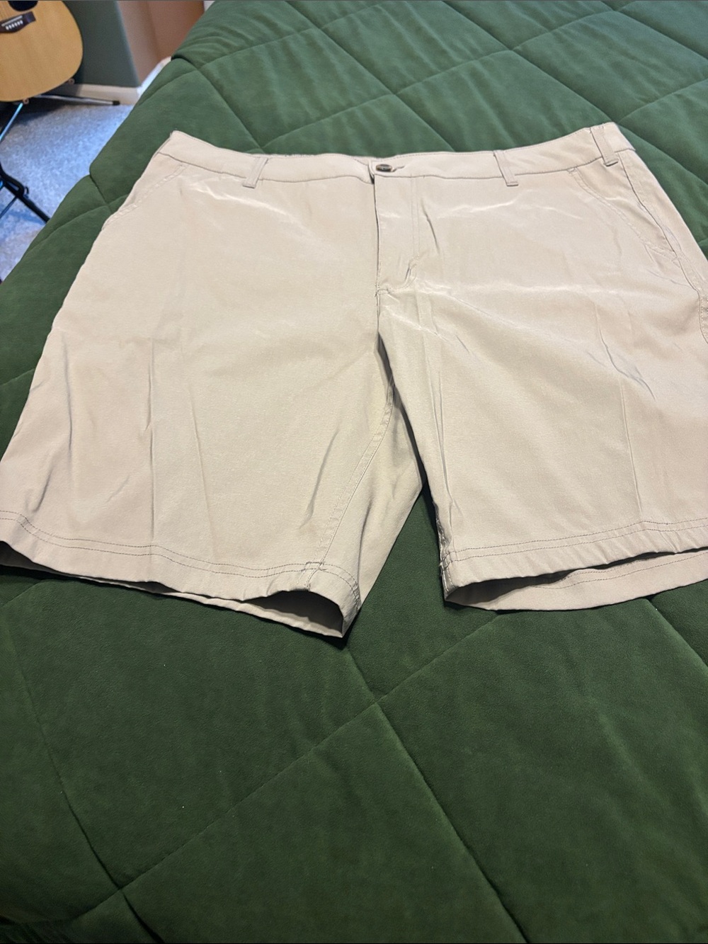 Eddie Bauer Khaki Flat-Front Men's Shorts
